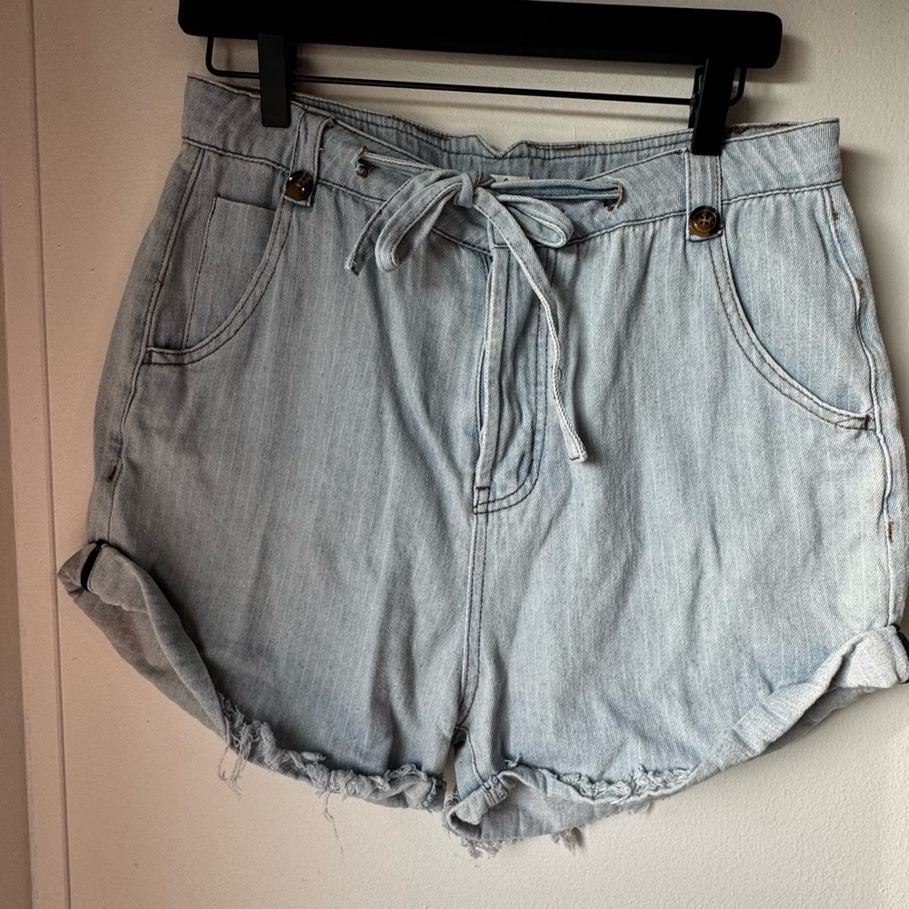 Easel Blue Jean Shorts Vintage Distressed Style Medium
